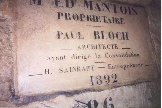 Consolidation privée en 1892 (vers la rue du Banquier - réseau du 13éme)