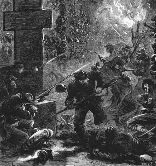 Les Versaillais massacrant les derniers communards dans l'ossuaire de Denfert