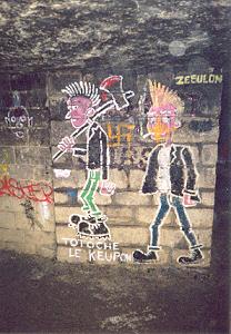 Célèbre fresque punk de Totoche et Zébulon (milieu des années 80)