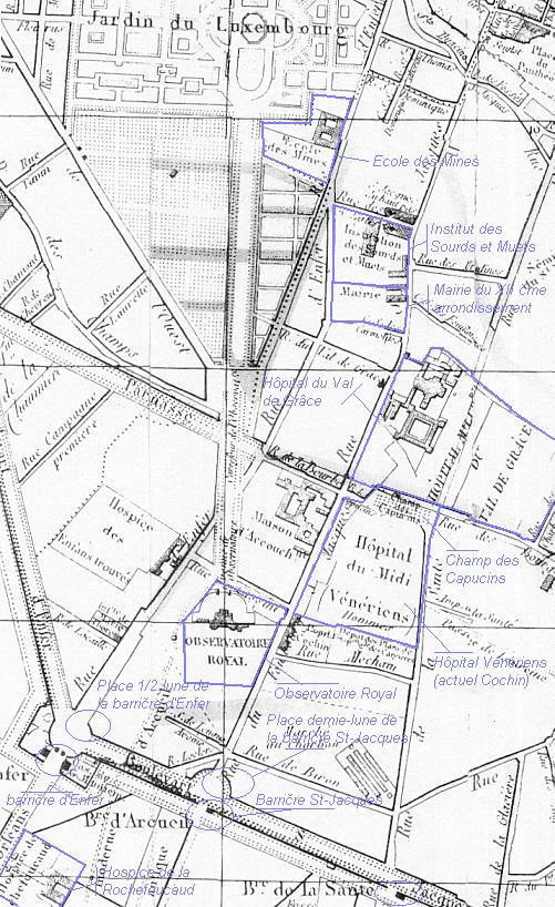 carte réactive de 1839, cliquez sur le secteur désiré