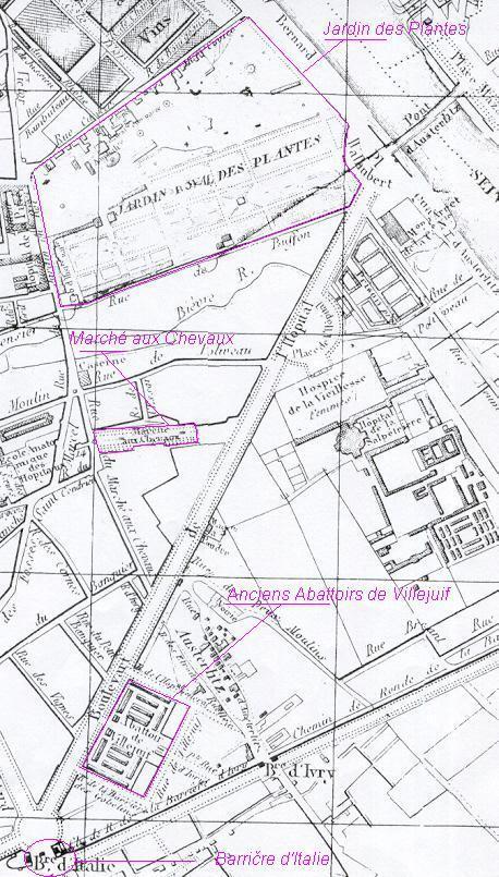 carte réactive de 1839, cliquez sur le secteur désiré
