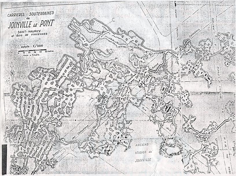 carte de circulation des carrières de Joinville-stade avant les injections