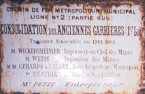 Plaque commémorant les consolidations souterraines liées à la ligne de Métro n°2