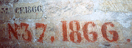 Marque rouge préparatoire à l'inscription gravée finale - sous le RER B