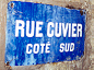 Plaque récente sous la rue Cuvier